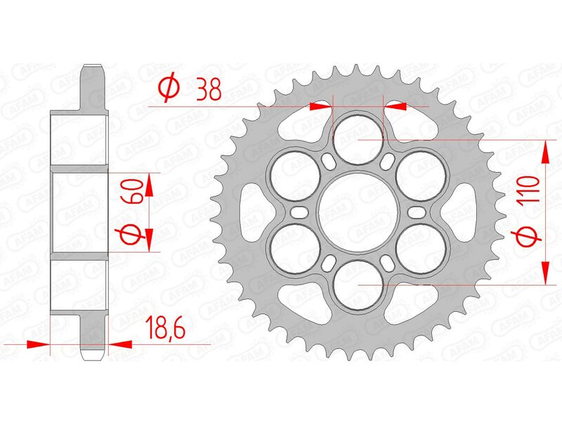 Couronne AFAM acier standard 50801 - 525 
