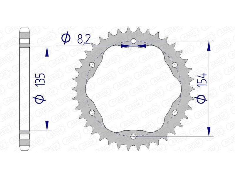 Couronne AFAM alu standard - 525 - Nécessite un porte couronne AFAM 