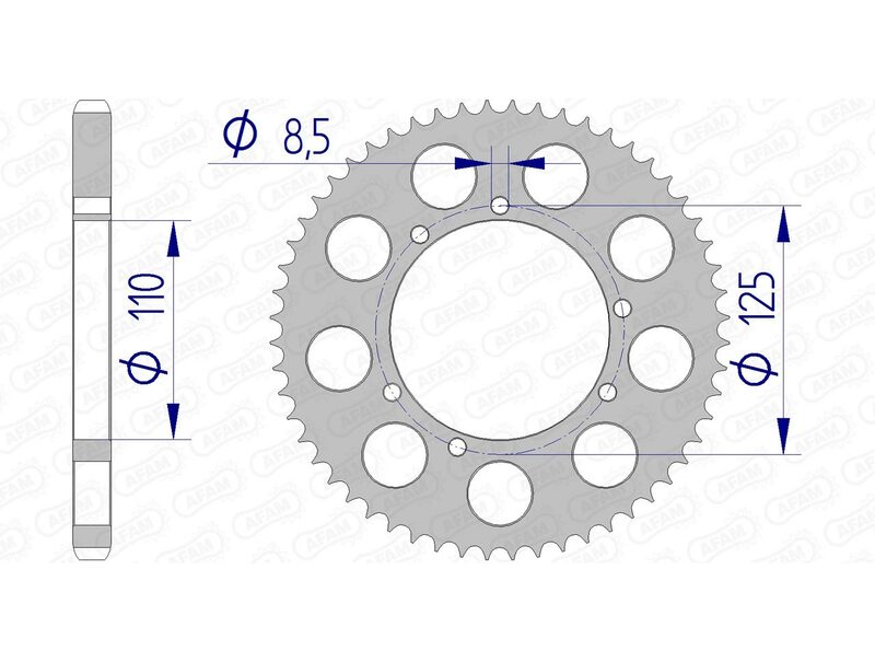 Couronne AFAM alu standard - 428 