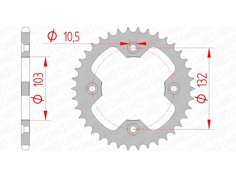 Couronne AFAM acier standard 71305 - 520 