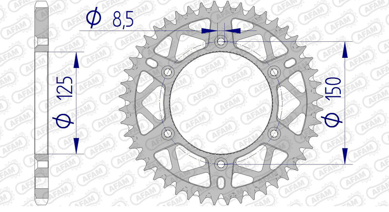 Couronne AFAM aluminium Ultra-Light anti-boue 72304 - 520 