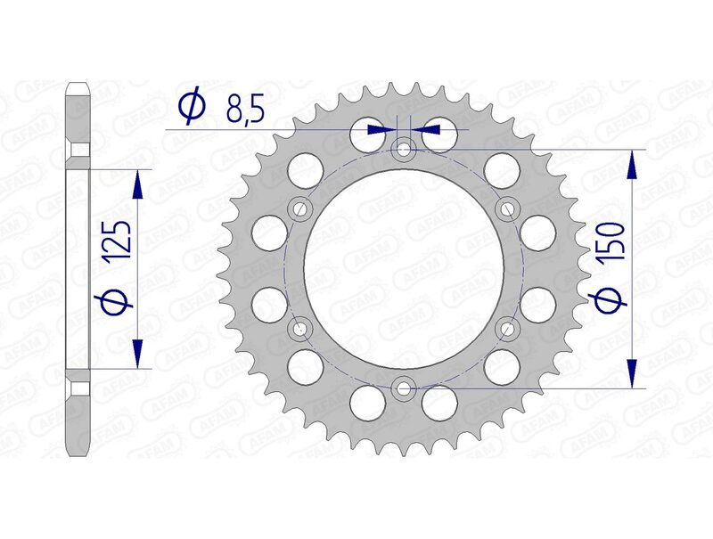 Couronne AFAM alu standard - 520 