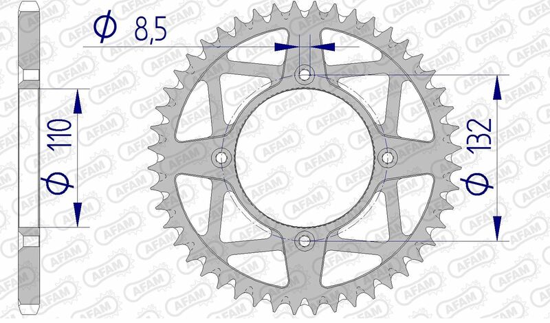 Couronne AFAM aluminium Ultra-Light anti-boue 72306 - 520 