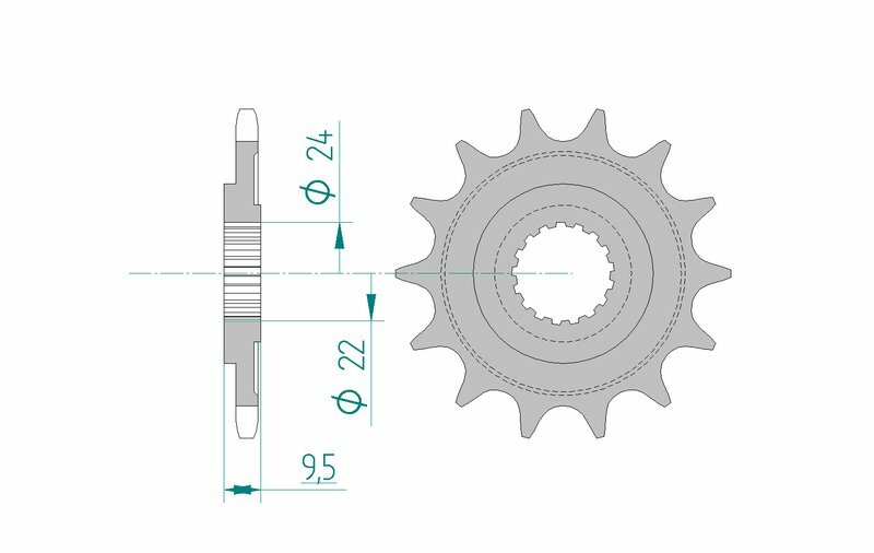 Pignon AFAM acier anti-boue 20311 - 520 