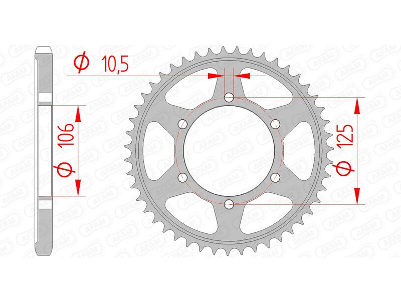 Couronne AFAM acier standard 86605 - 525 