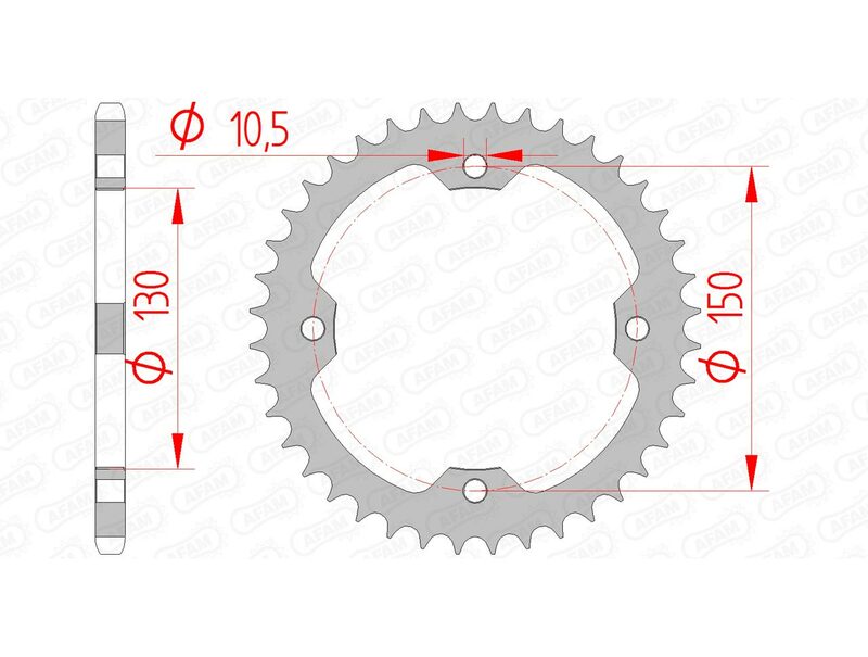 Couronne AFAM acier standard 92328 - 520 