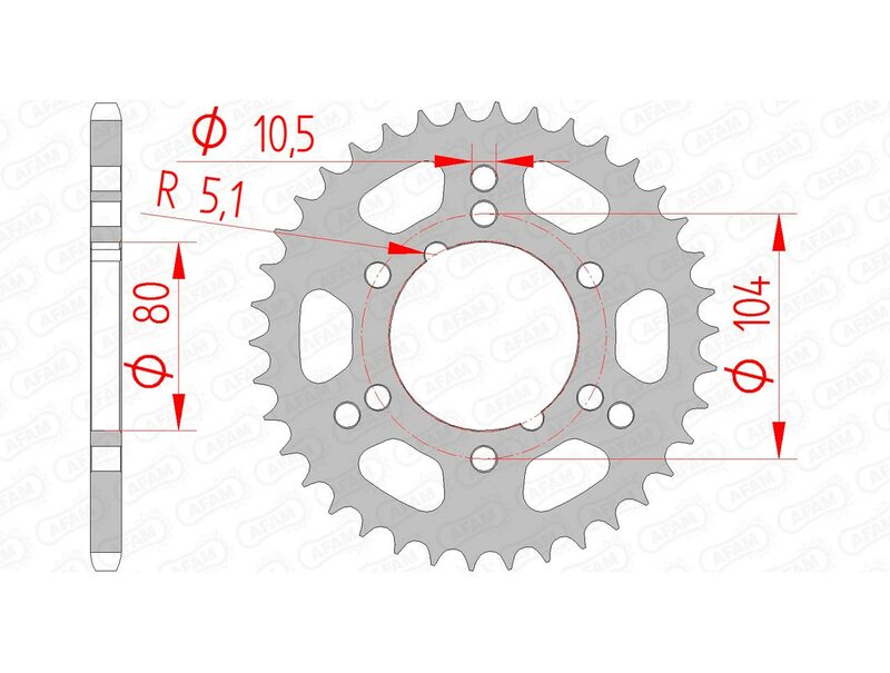 Couronne AFAM acier standard 98300 - 520 