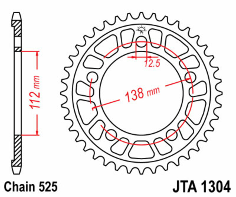 Couronne JT SPROCKETS aluminium Ultra-Light 1304 - 525 