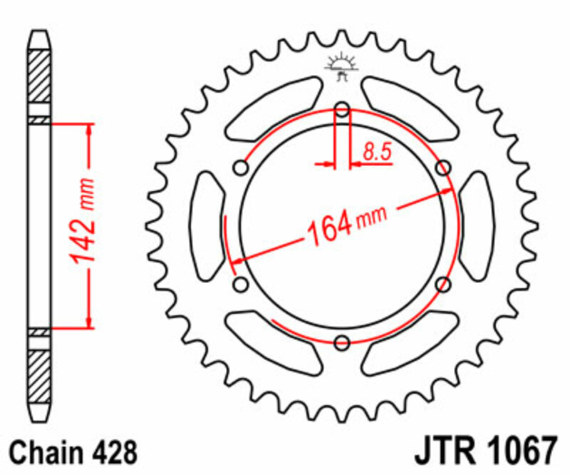 Couronne JT SPROCKETS acier standard 1067 - 428 