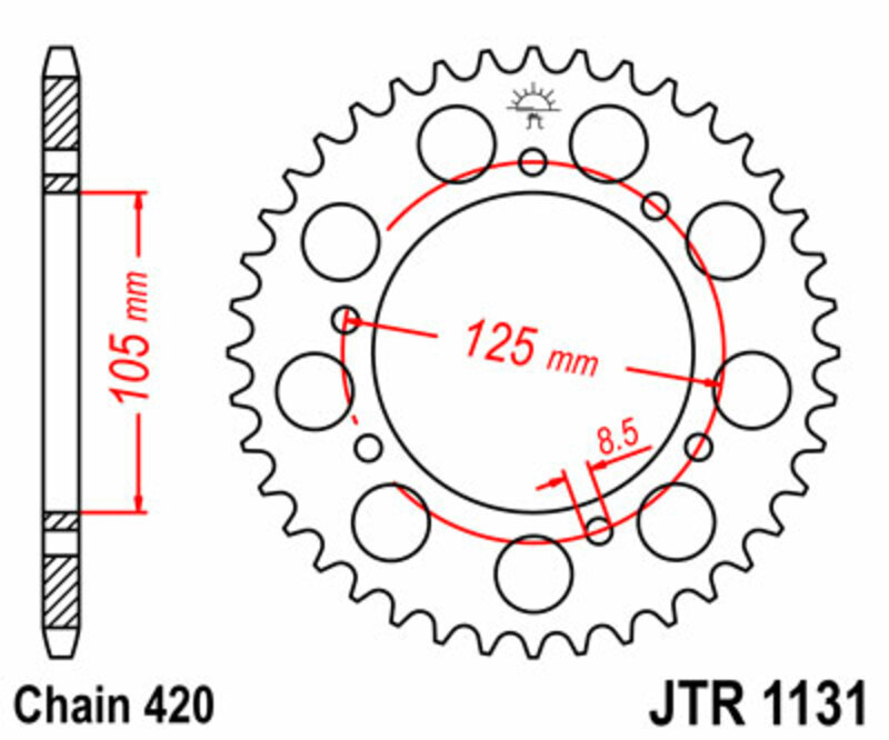 Couronne JT SPROCKETS acier standard 1131 - 420