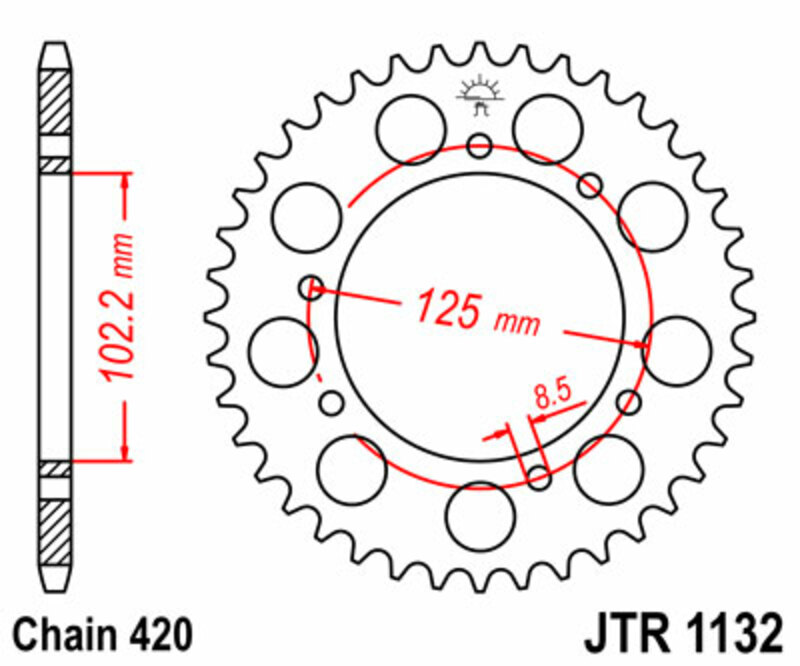 Couronne JT SPROCKETS acier standard 1132 - 420 