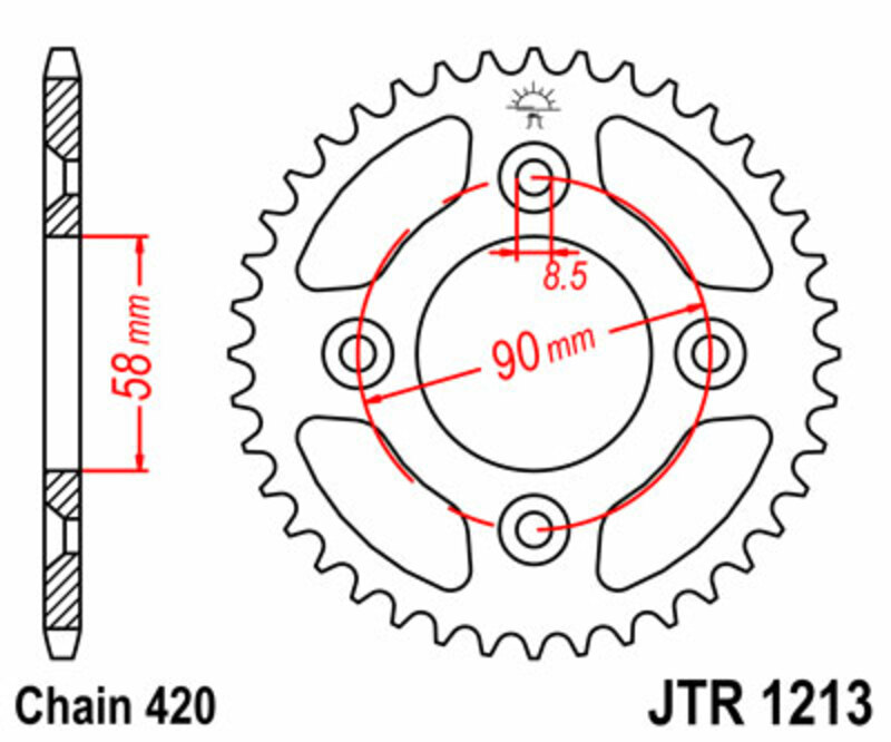 Couronne JT SPROCKETS acier standard 1213 - 420 