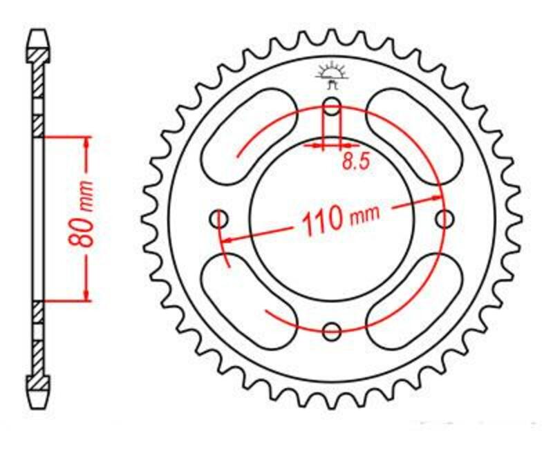 Couronne JT SPROCKETS acier standard 1219 - 428 