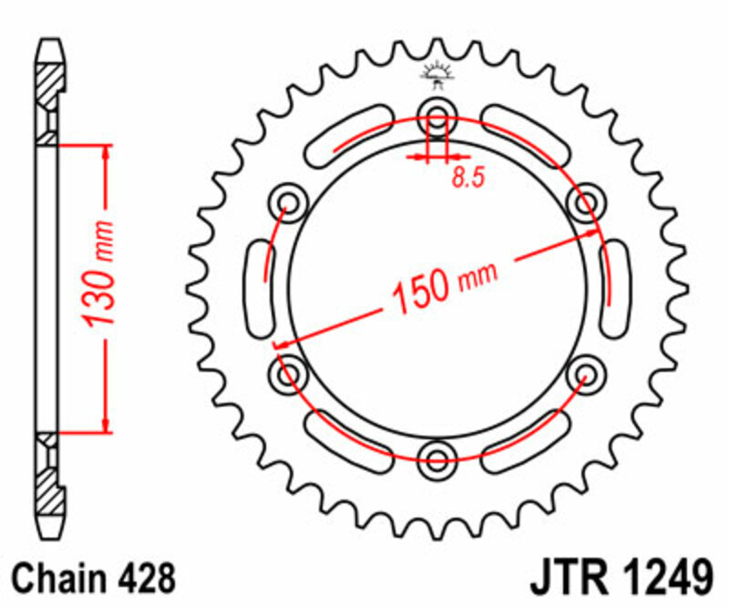 Couronne JT SPROCKETS acier standard 1249 - 428 