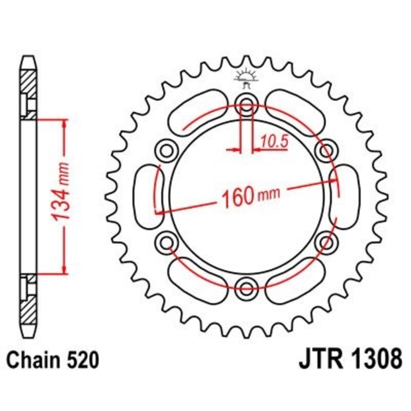 Couronne JT SPROCKETS acier standard 1308 - 520 