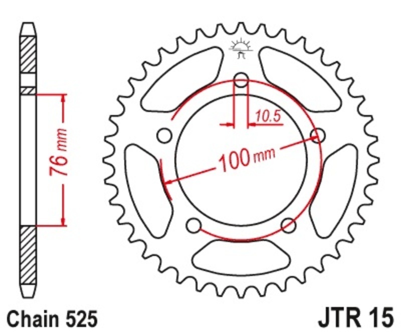 Couronne JT SPROCKETS Acier Standard - 525