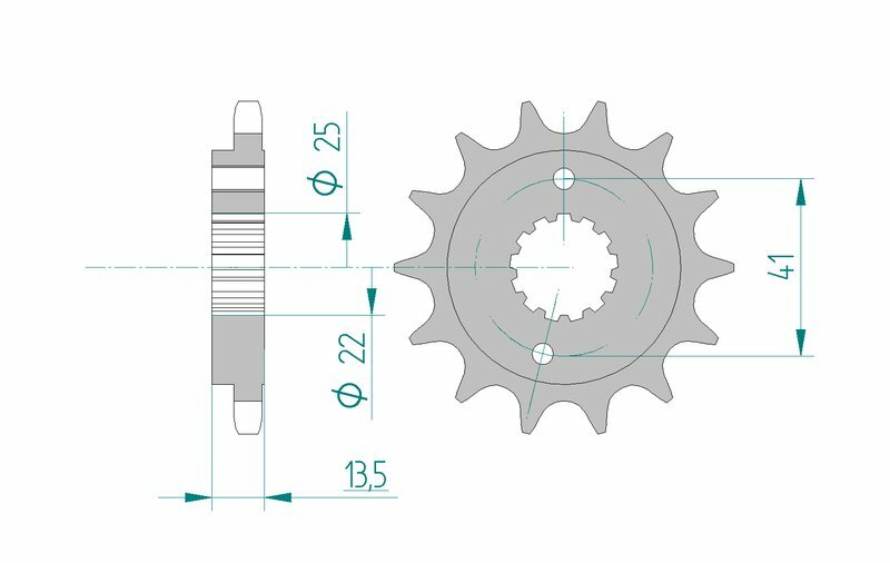 Pignon AFAM acier standard 20507 - 525 