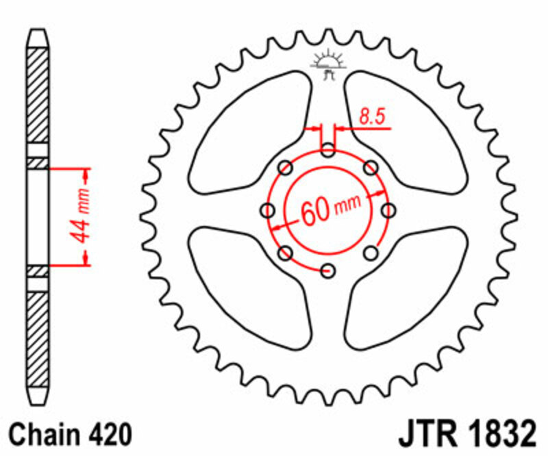 Couronne JT SPROCKETS acier standard 1832 - 420 