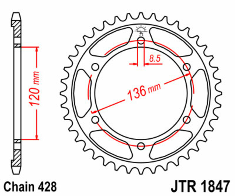 Couronne JT SPROCKETS Acier Standard - 428 