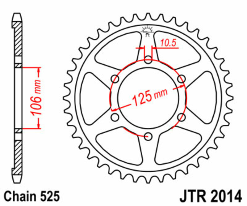 Couronne JT SPROCKETS acier standard 2014 - 525 