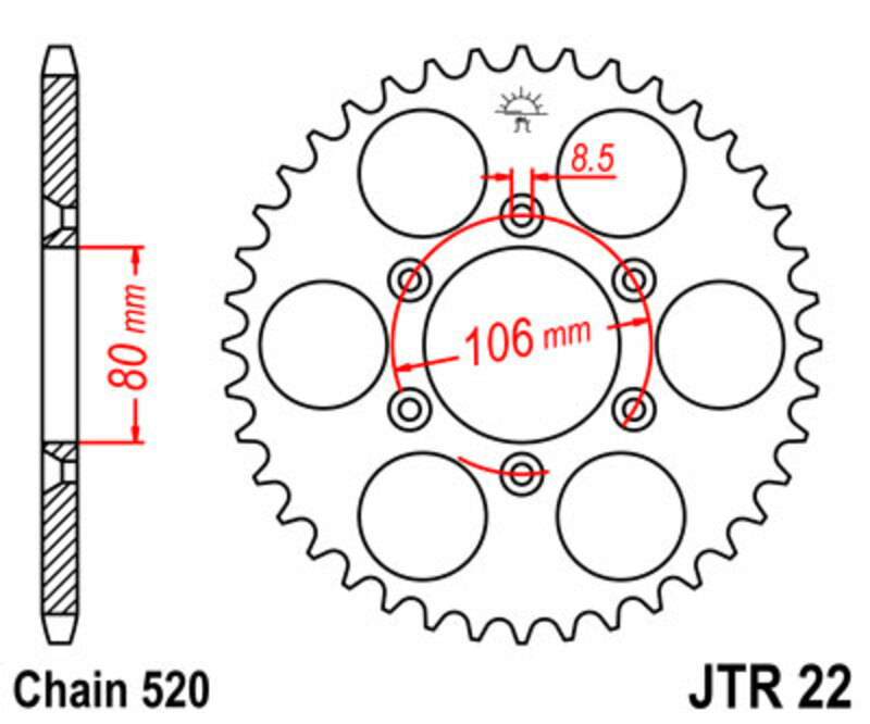 Couronne JT SPROCKETS Acier Standard - 520