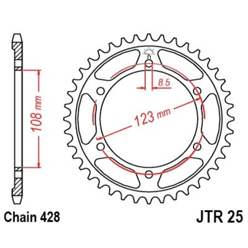 Couronne JT SPROCKETS Acier Standard - 428 