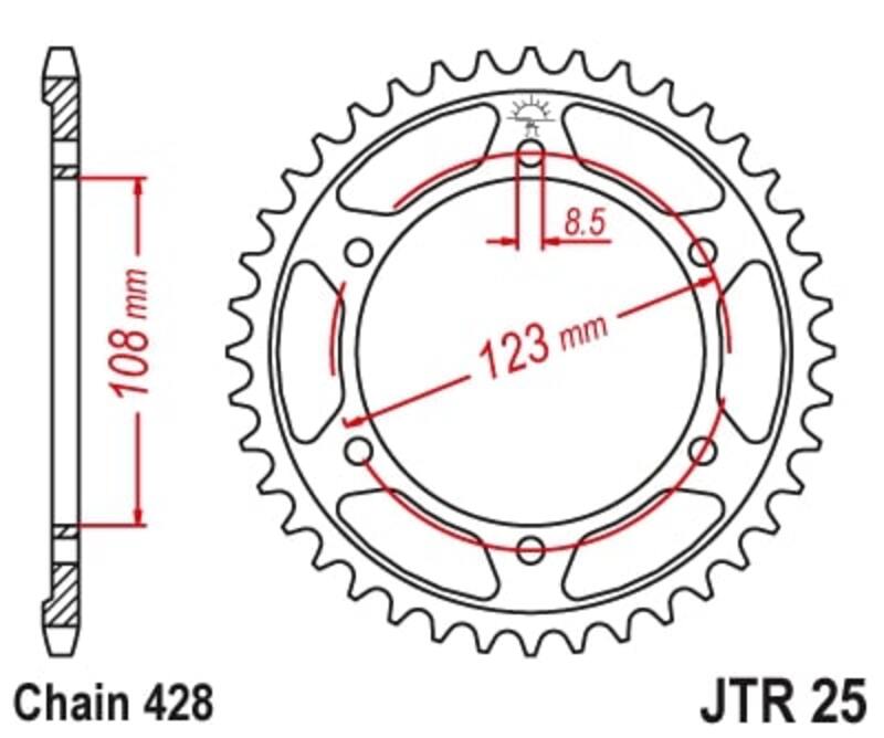 Couronne JT SPROCKETS Acier Standard - 428