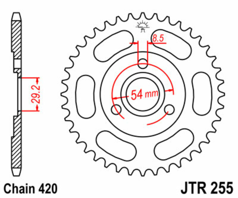 Couronne JT SPROCKETS acier standard 255 - 420 