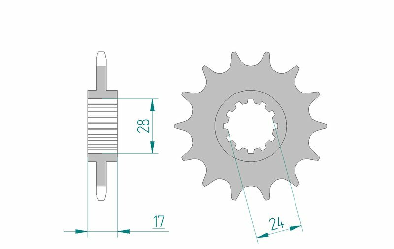 Pignon AFAM acier standard 20516 - 520 