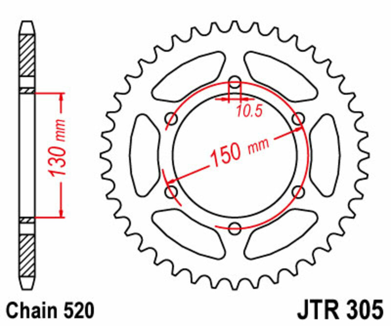 Couronne JT SPROCKETS acier standard 305 - 520 