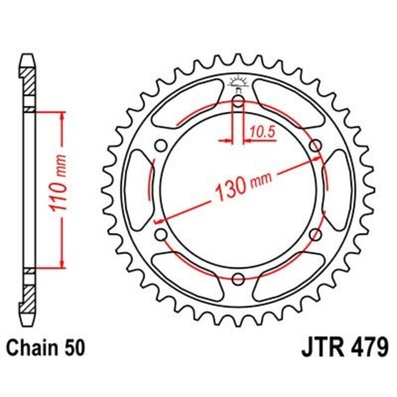 Couronne JT SPROCKETS zinc standard 479 - 530 