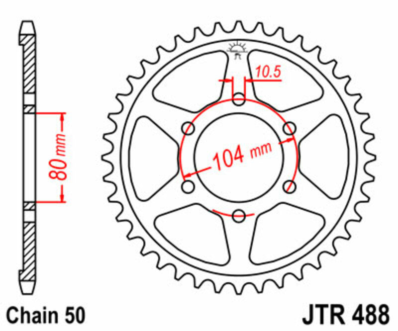 Couronne JT SPROCKETS acier standard 488 - 530 