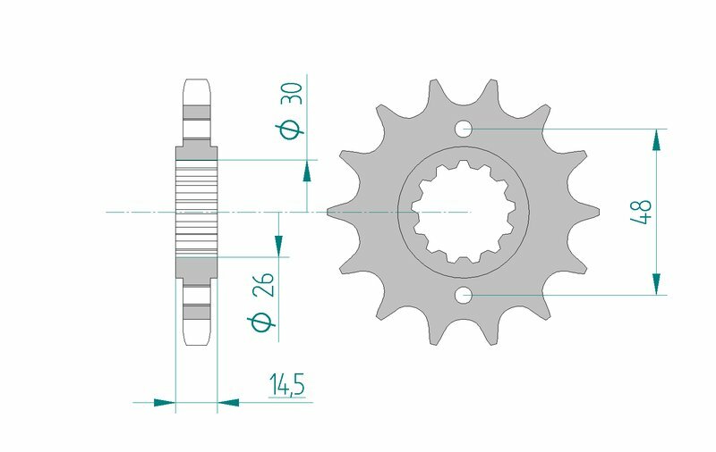 Pignon AFAM acier standard 20602 - 530 
