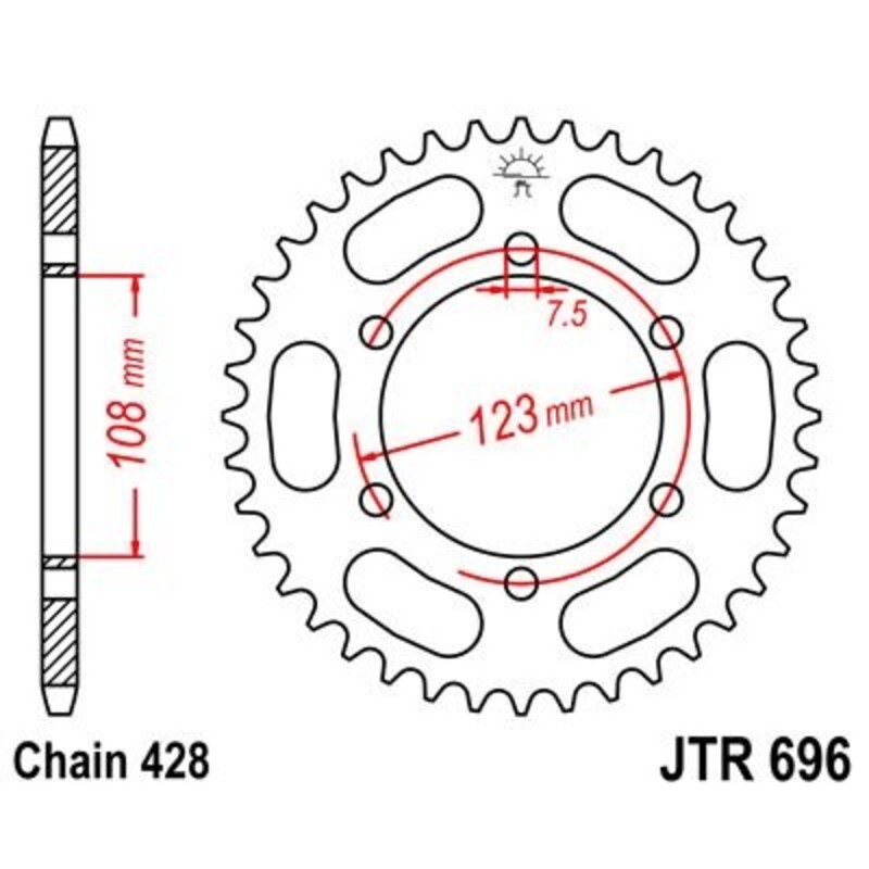 Couronne JT SPROCKETS Acier Standard - 428 