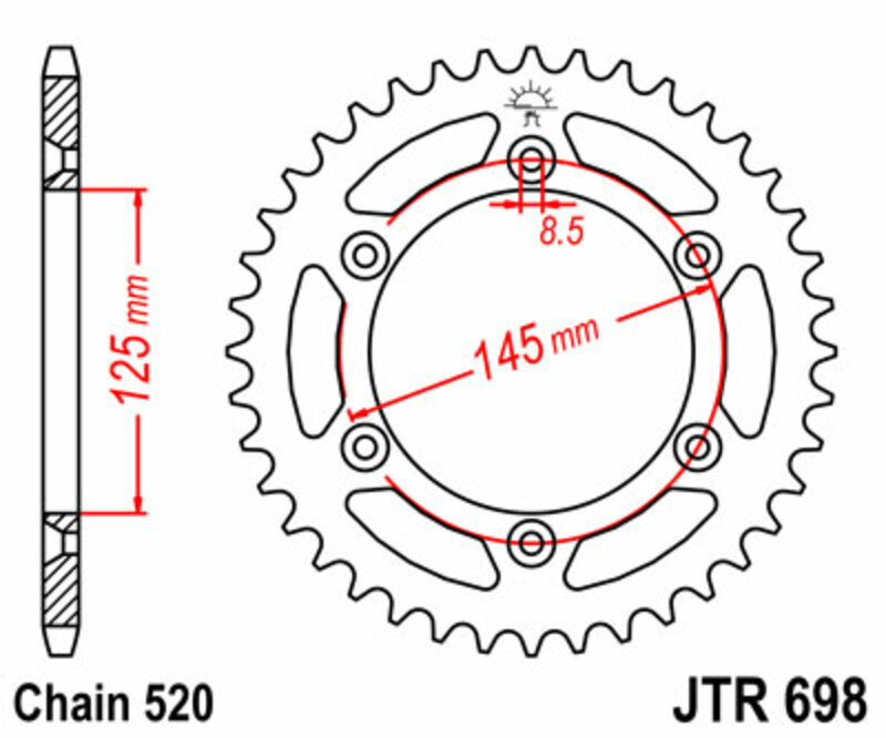 Couronne JT SPROCKETS Acier Standard - 520 