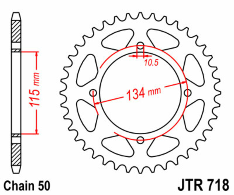 Couronne JT SPROCKETS acier standard 718 - 530 