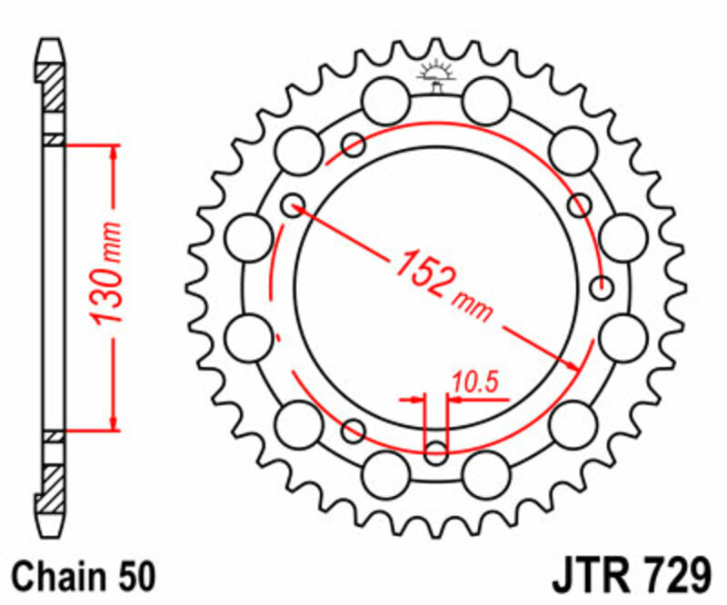 Couronne JT SPROCKETS acier standard 729 - 530 