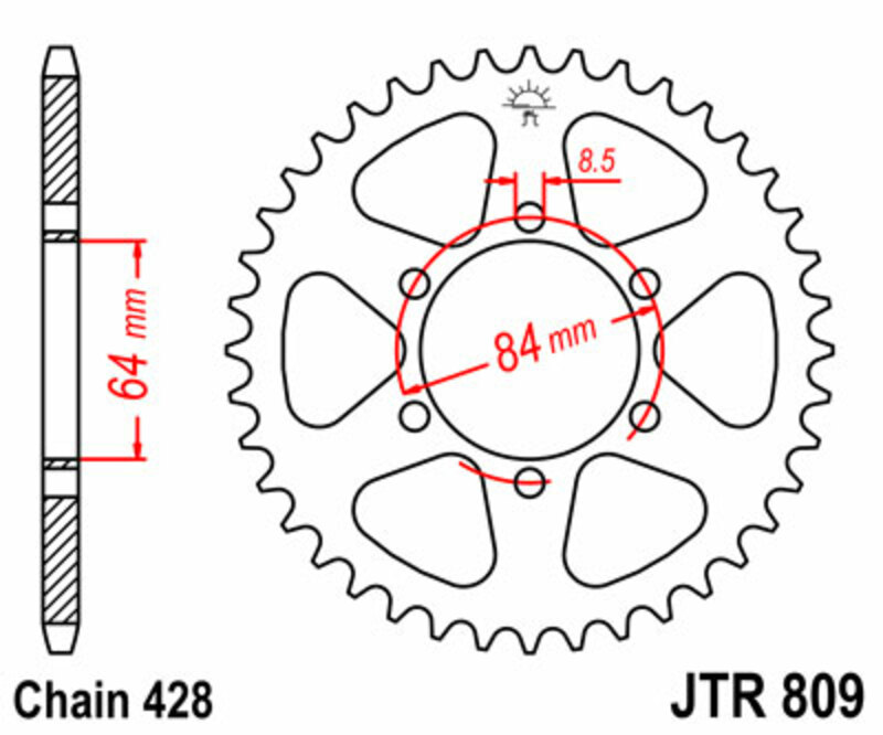 Couronne JT SPROCKETS Acier Standard - 428