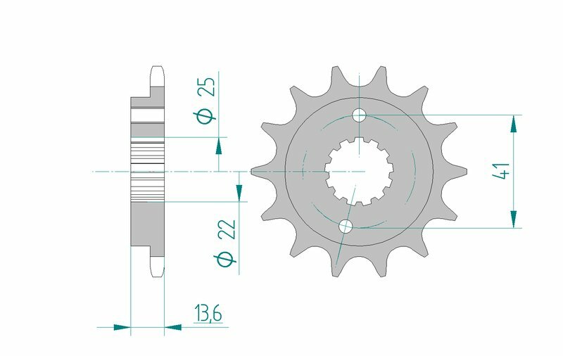 Pignon AFAM acier standard 20608 - 520 