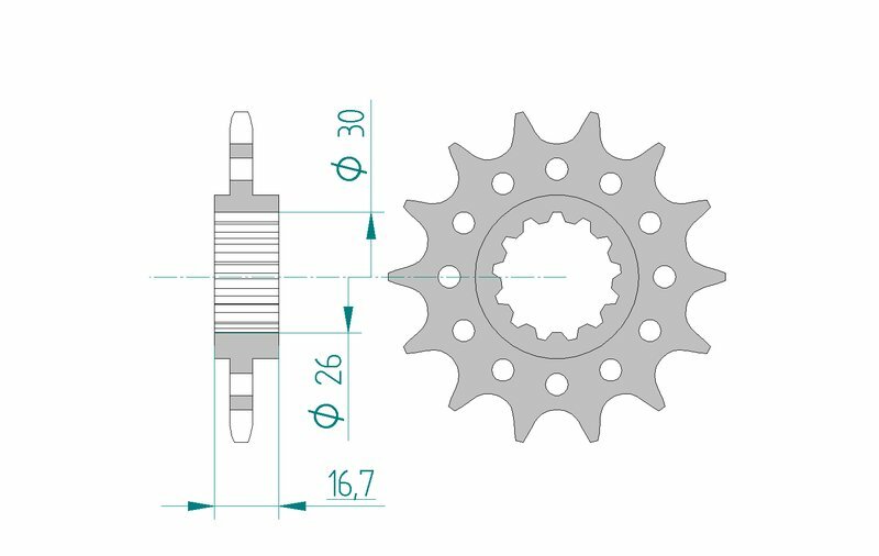 Pignon AFAM acier standard 20608 - 520 