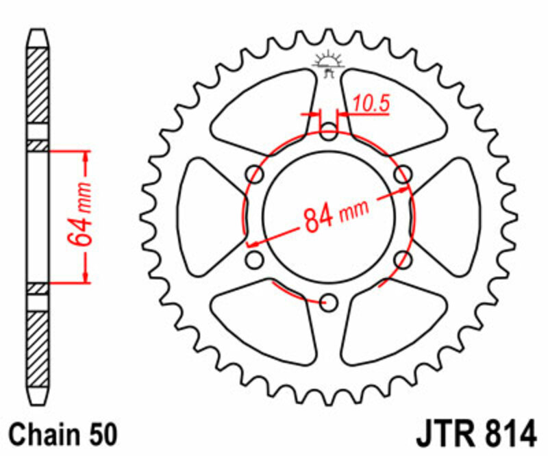 Couronne JT SPROCKETS acier standard 814 - 530 