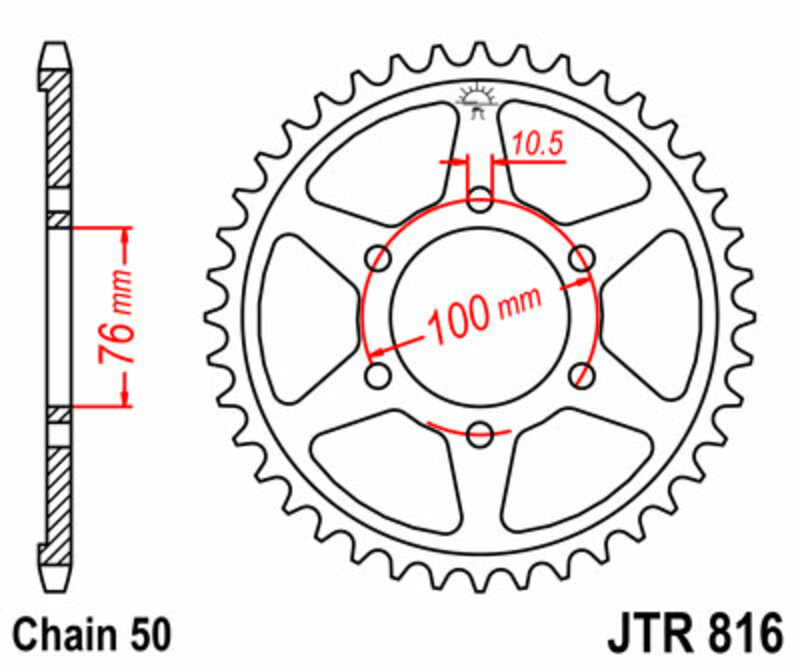 Couronne JT SPROCKETS acier standard 816 - 530 