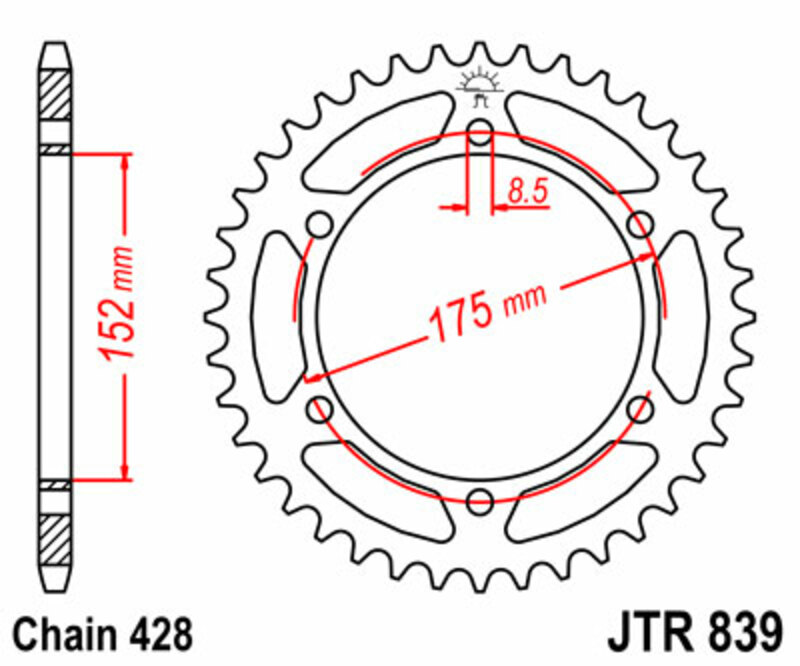 Couronne JT SPROCKETS Acier Standard - 428