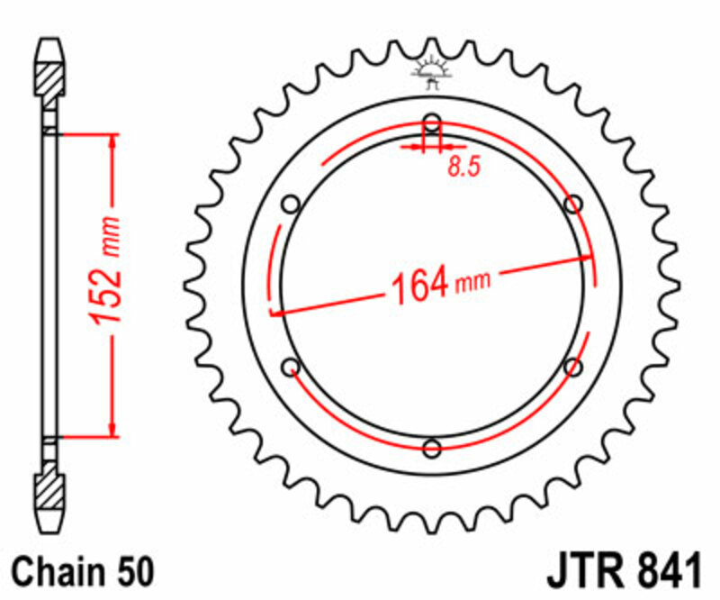 Couronne JT SPROCKETS acier standard 841 - 530 