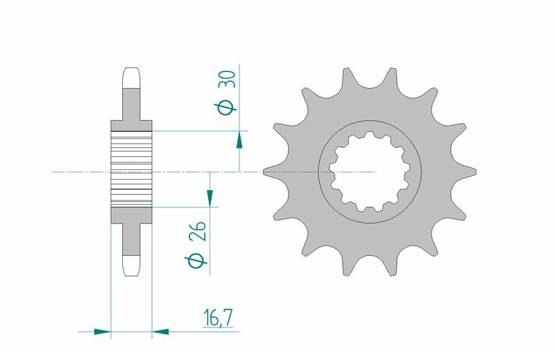 Pignon AFAM acier standard 20612 - 525 