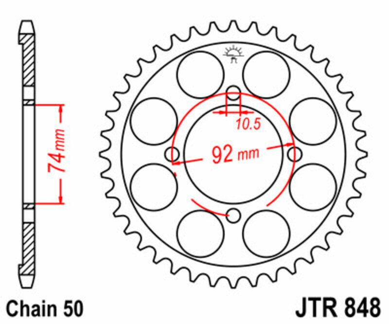 Couronne JT SPROCKETS acier standard 848 - 530 