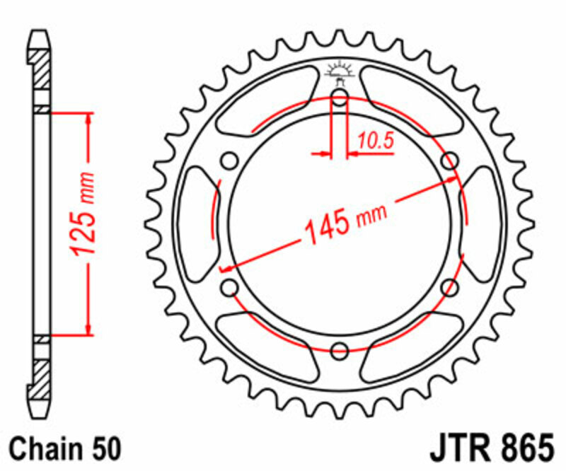 Couronne JT SPROCKETS acier standard 865 - 530 