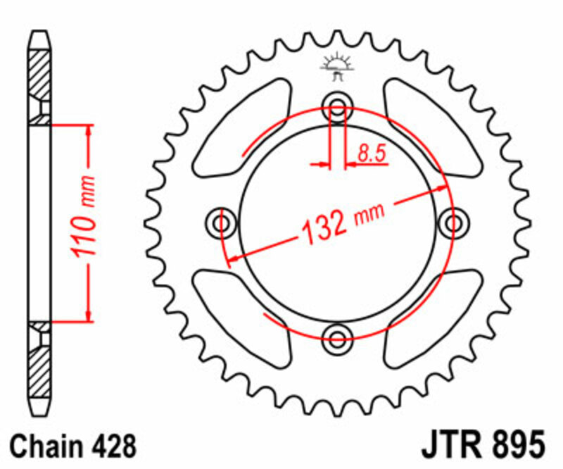 Couronne JT SPROCKETS Acier Standard - 428