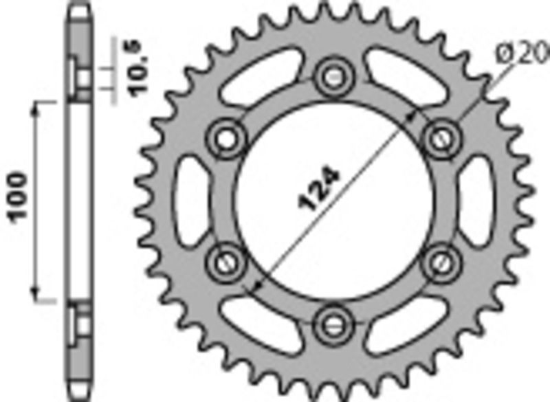 Couronne PBR acier C45 standard 1027 - 520 