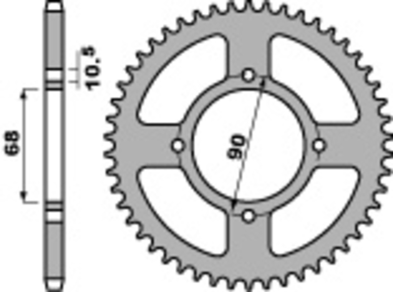 Couronne PBR acier C45 standard 256 - 520 